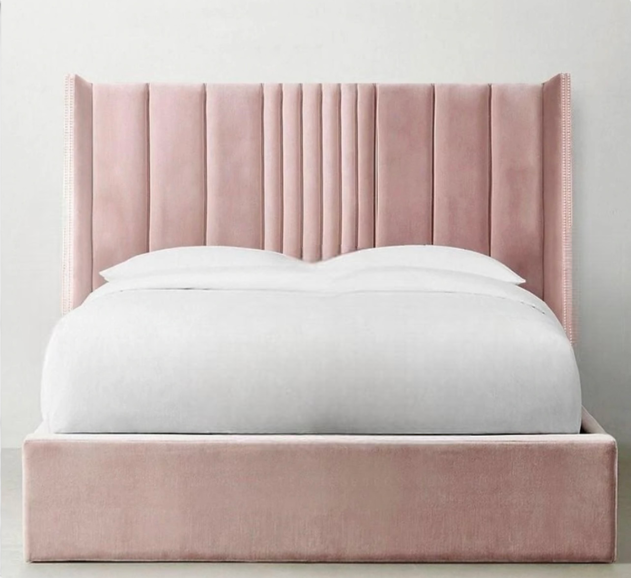 Alton Winged Upholstered Bed/Studded Wing Bed