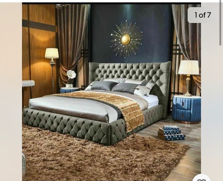 Flair curved wingback Upholstered Bed Frame