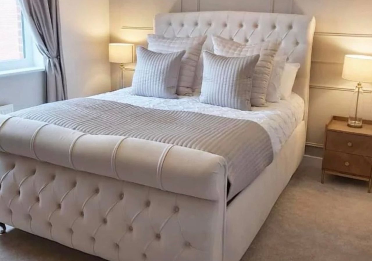 Aegean Upholstered Sleigh Bed