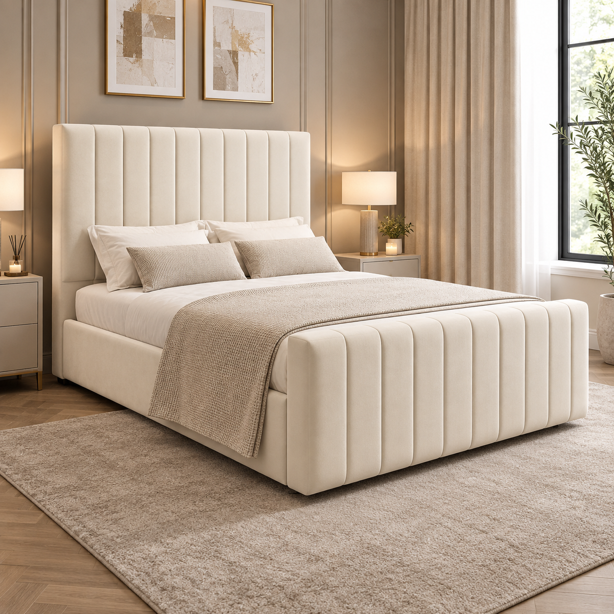 Luxury Linear Bed – Modern Upholstered Bed Frame UK