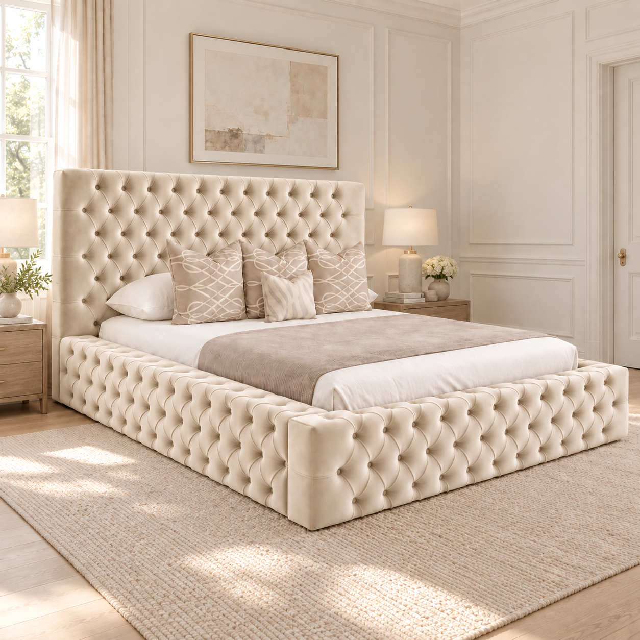 Luxury Chesterfield Bed – Deep Button Upholstered Bed Frame UK