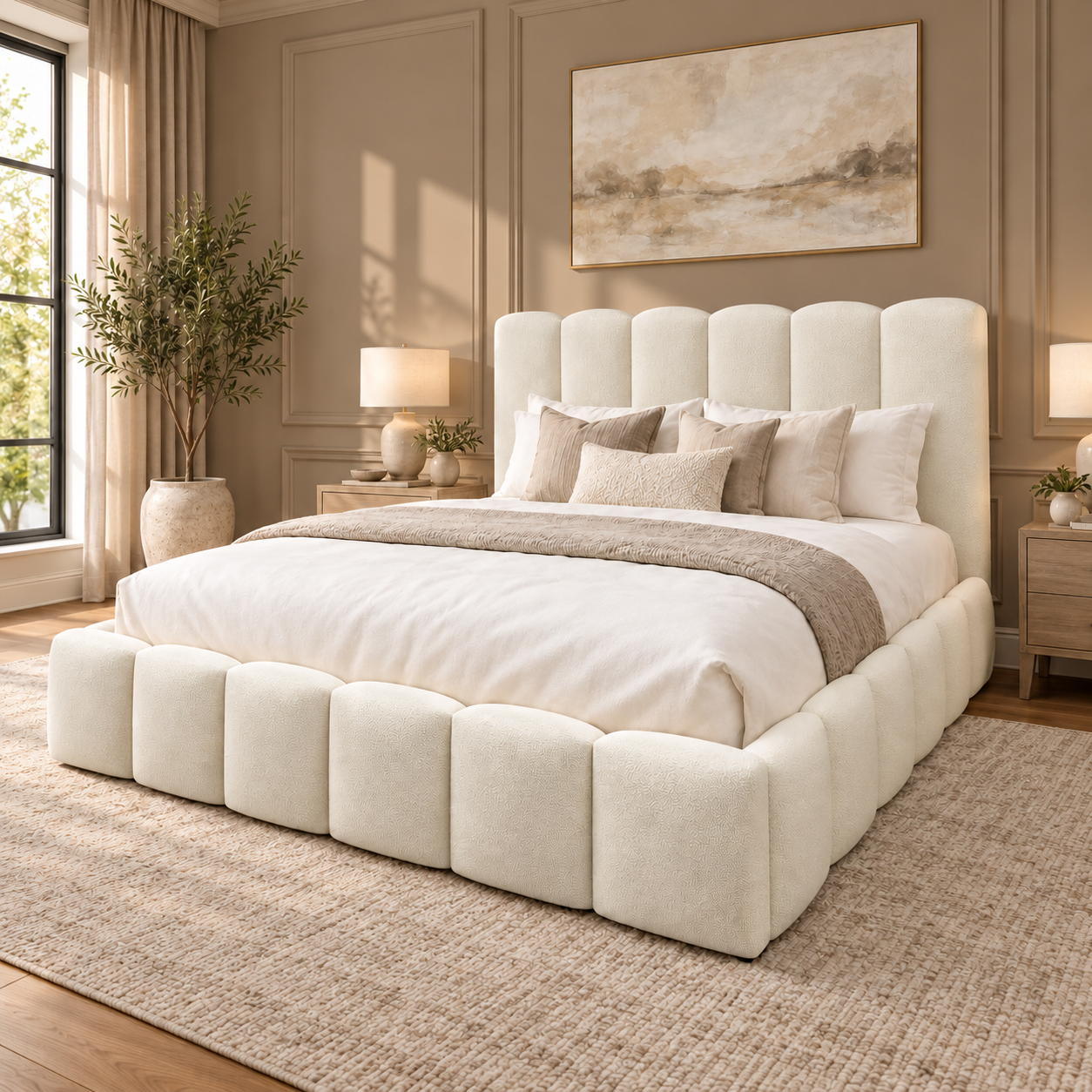 Luxury Scallop Bed – Curved Upholstered Bed Frame UK
