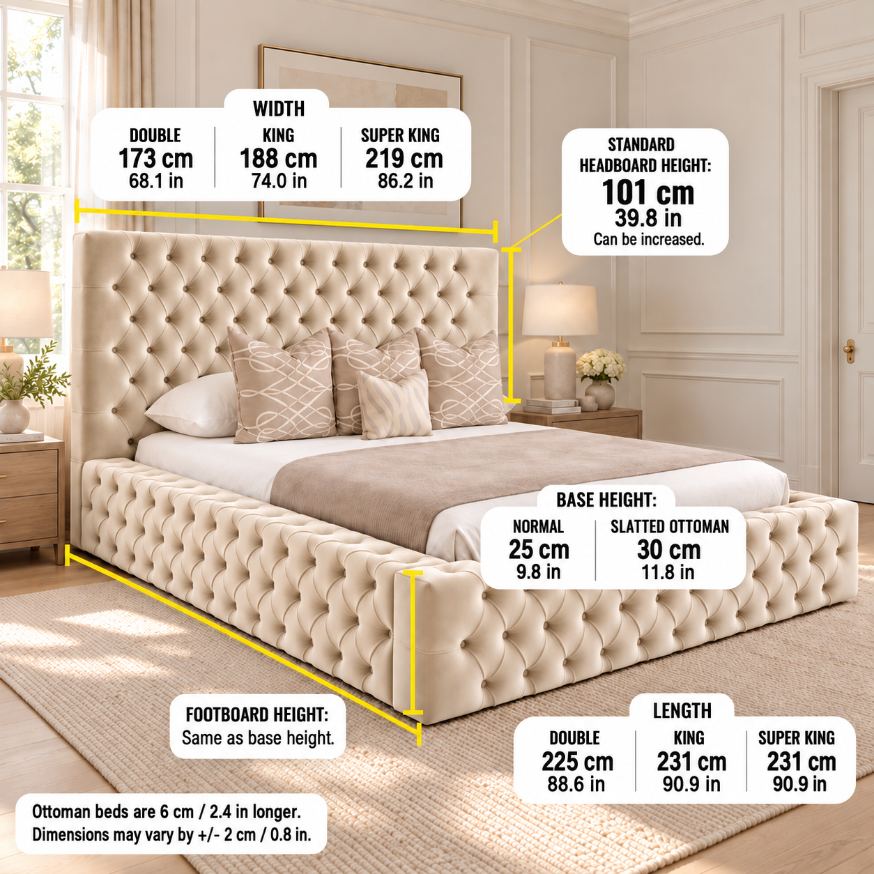 Chesterfield Ottoman Storage Bed – Handmade Upholstered Bed UK
