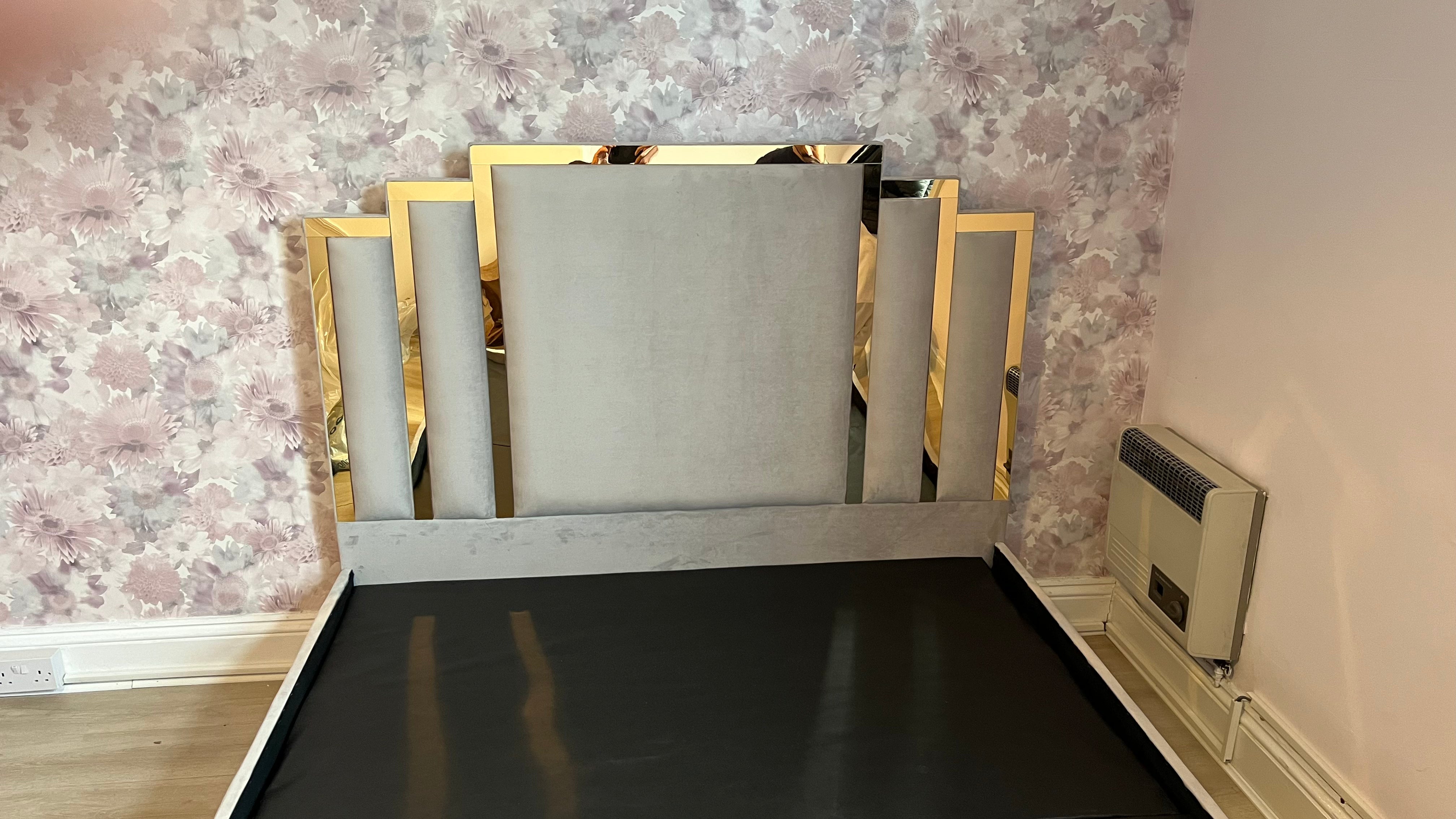 Gold Mirror strip Bed
