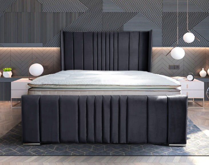 Colorado Upholstered Bed/grey/dark plush